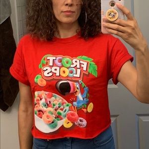 Forever21 Fruit loops crop T